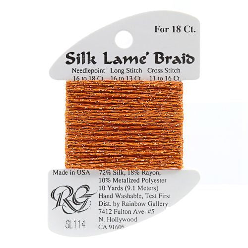 Rainbow Gallery Silk Lame Braid 18 - 114 Light Pumpkin