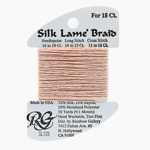 Rainbow Gallery Silk Lame Braid 18 - 128 Crab Bisque