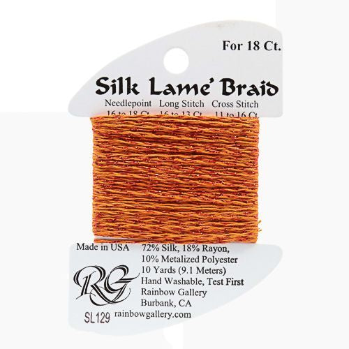 Rainbow Gallery Silk Lame Braid 18 - 129 Tabasco