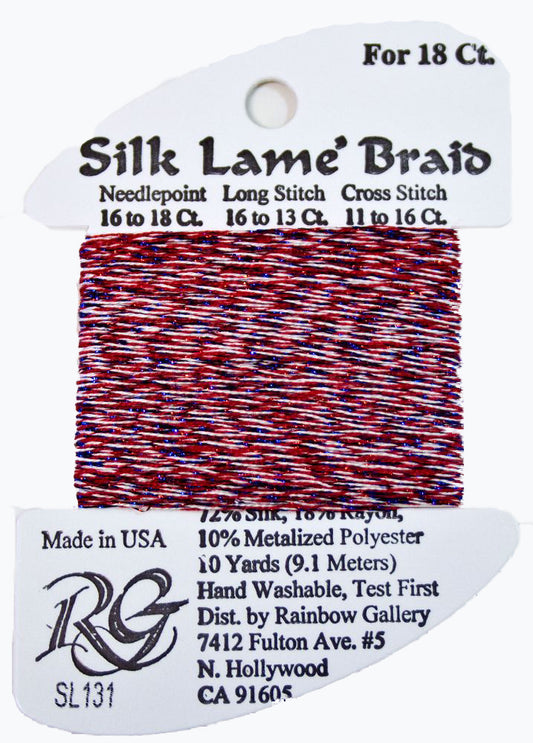 Rainbow Gallery Silk Lame Braid 18 - 131 4th of July