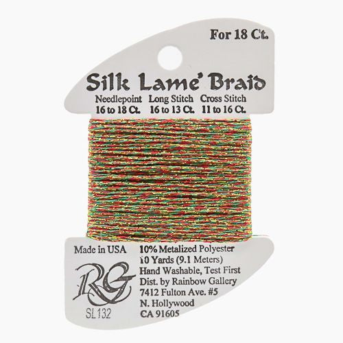 Rainbow Gallery Silk Lame Braid 18 - 132 Christmas