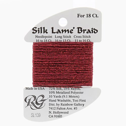 Rainbow Gallery Silk Lame Braid 18 - 139 Cardinal