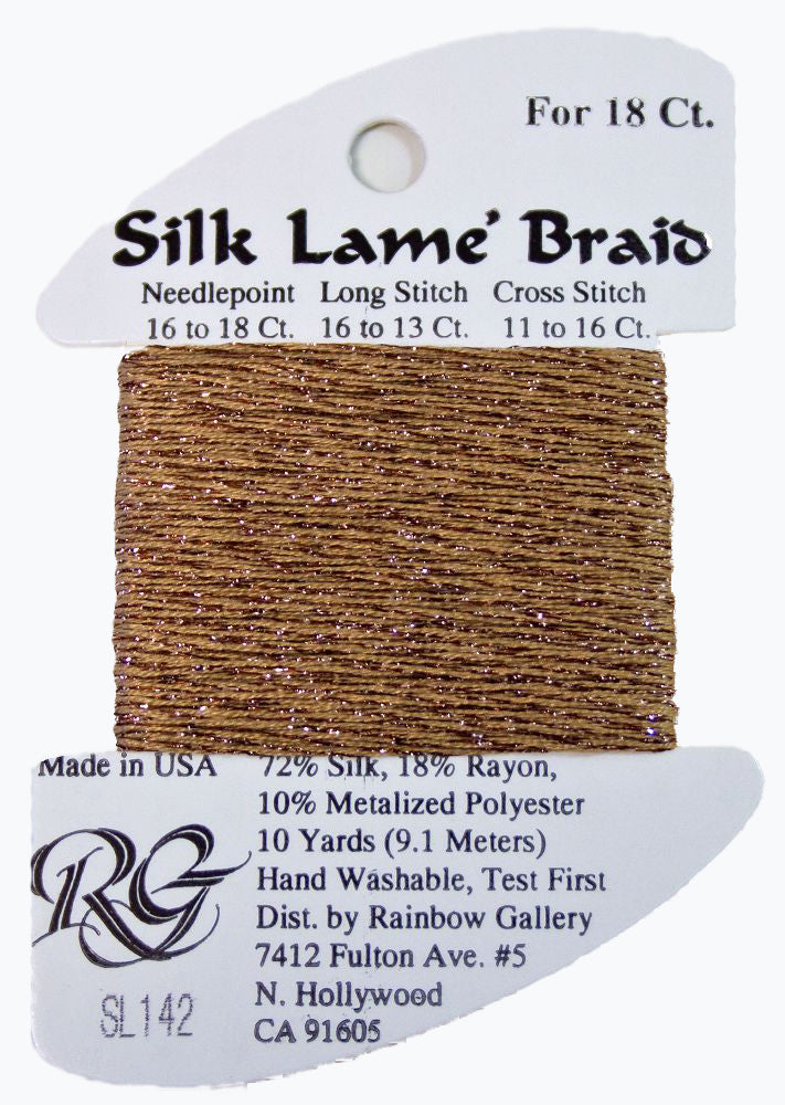 Rainbow Gallery Silk Lame Braid 18 - 142 Toasted Almond