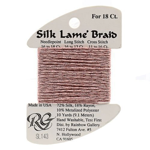 Rainbow Gallery Silk Lame Braid 18 - 143 Cameo Pink