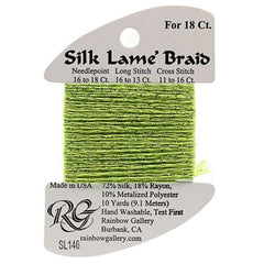 Rainbow Gallery Silk Lame Braid 18 - 146 Apple Green