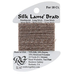 Rainbow Gallery Silk Lame Braid 18 - 147 Taupe