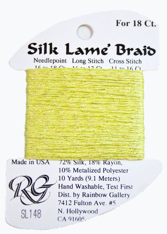 Rainbow Gallery Silk Lame Braid 18 - 148 Lemon Lime