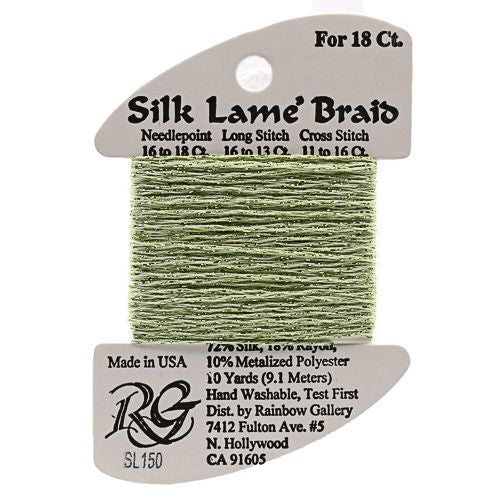 Rainbow Gallery Silk Lame Braid 18 - 150 Daiquiri Green