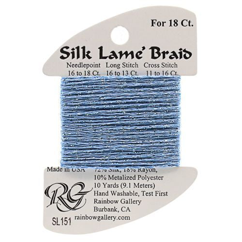 Rainbow Gallery Silk Lame Braid 18 - 151 Azure Blue