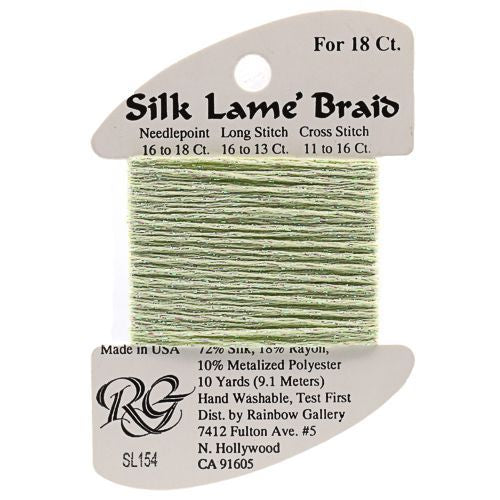 Rainbow Gallery Silk Lame Braid 18 - 154 Misty Green