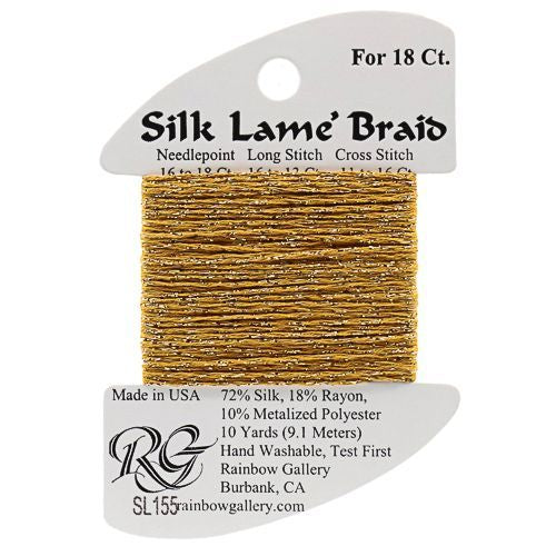 Rainbow Gallery Silk Lame Braid 18 - 155 Harvest Gold