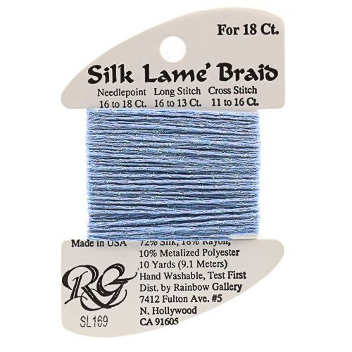 Rainbow Gallery Silk Lame Braid 18 - 169 Blue Bell