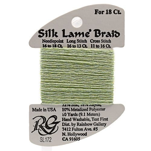 Rainbow Gallery Silk Lame Braid 18 - 172 Lime Cream