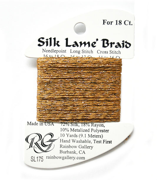 Rainbow Gallery Silk Lame Braid 18 - 175 Honey Gold