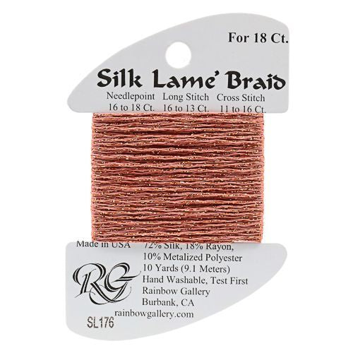 Rainbow Gallery Silk Lame Braid 18 - 176 Coral