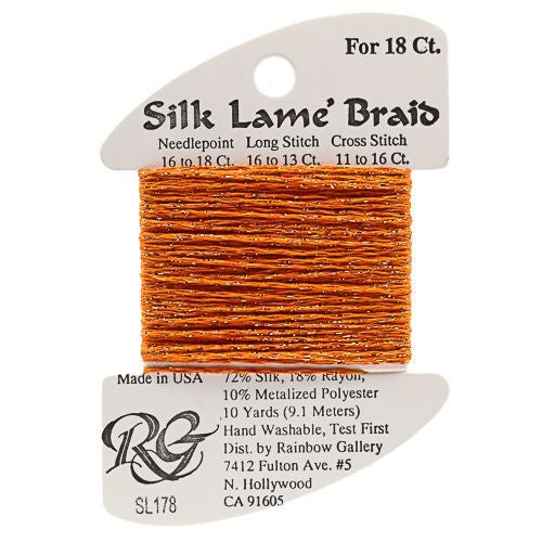 Rainbow Gallery Silk Lame Braid 18 - 178 Persimmon