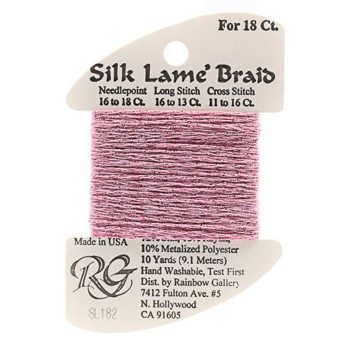 Rainbow Gallery Silk Lame Braid 18 - 182 Chateau Rose