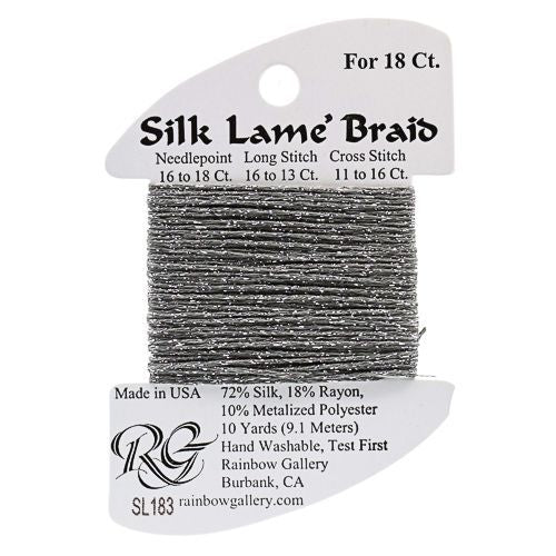 Rainbow Gallery Silk Lame Braid 18 - 183 Gray Stone