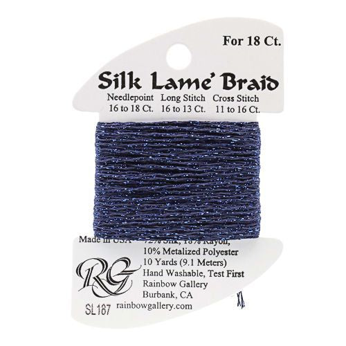 Rainbow Gallery Silk Lame Braid 18 - 187 Mood Indigo