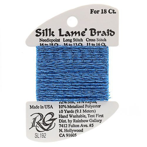 Rainbow Gallery Silk Lame Braid 18 - 192 Bluebird