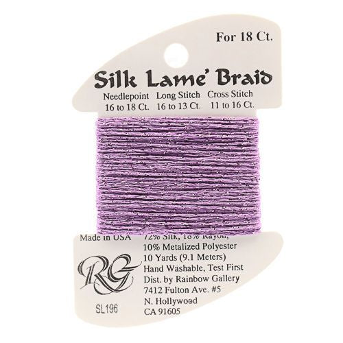 Rainbow Gallery Silk Lame Braid 18 - 196 Orchid Mist