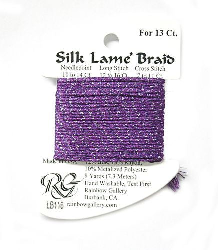 Rainbow Gallery Silk Lame Braid 13 - 116 Medium Violet