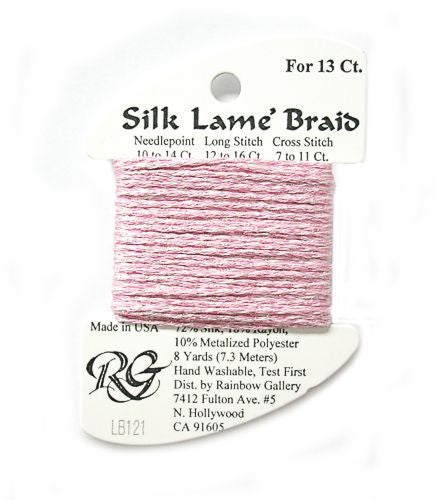 Rainbow Gallery Silk Lame Braid 13 - 121 Medium Raspberry