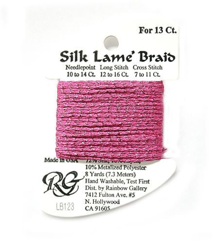 Rainbow Gallery Silk Lame Braid 13 - 123 Dark Hot Pink