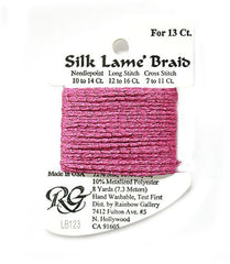 Rainbow Gallery Silk Lame Braid 13 - 123 Dark Hot Pink