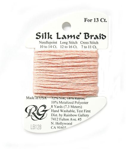 Rainbow Gallery Silk Lame Braid 13 - 128 Crab Bisque
