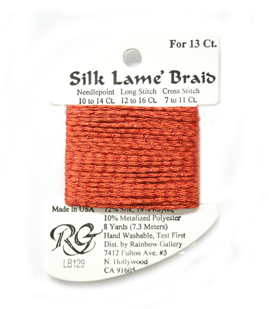 Rainbow Gallery Silk Lame Braid 13 - 129 Tabasco