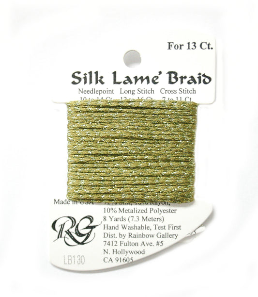 Rainbow Gallery Silk Lame Braid 13 - 130 Moss