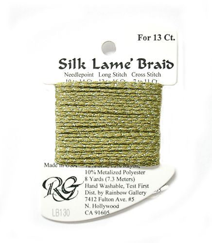 Rainbow Gallery Silk Lame Braid 13 - 130 Moss