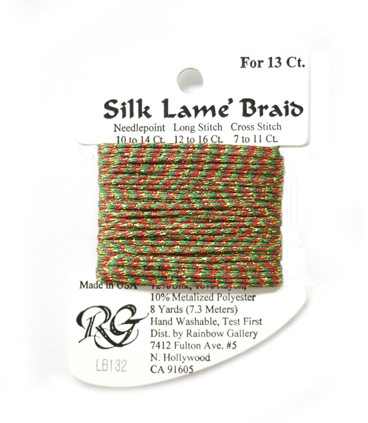 Rainbow Gallery Silk Lame Braid 13 - 132 Christmas