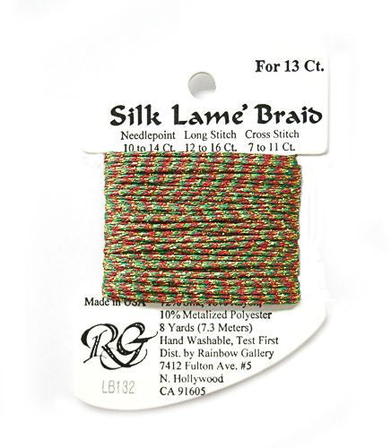 Rainbow Gallery Silk Lame Braid 13 - 132 Christmas