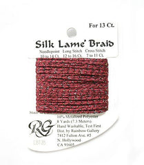 Rainbow Gallery Silk Lame Braid 13 - 135 Red Sparkle