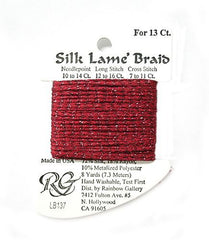 Rainbow Gallery Silk Lame Braid 13 - 137 Scarlet