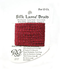 Rainbow Gallery Silk Lame Braid 13 - 137 Scarlet