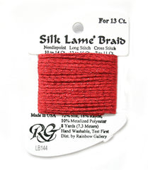 Rainbow Gallery Silk Lame Braid 13 - 144 Christmas Red