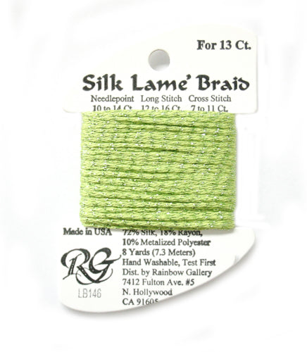 Rainbow Gallery Silk Lame Braid 13 - 146 Apple Green