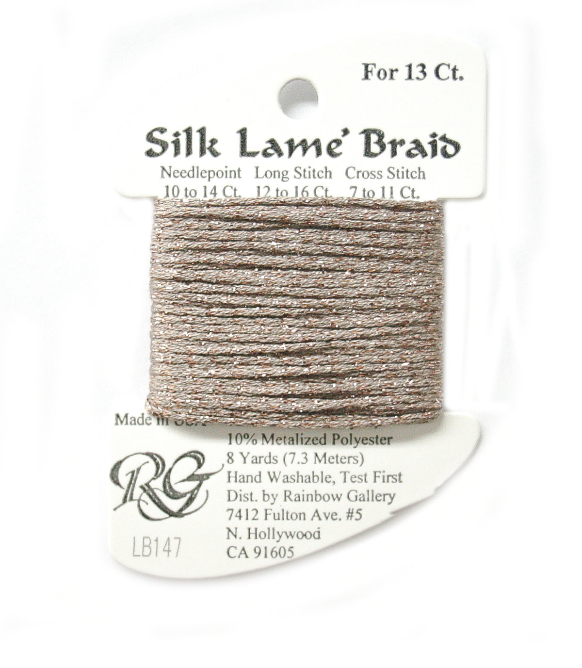 Rainbow Gallery Silk Lame Braid 13 - 147 Taupe