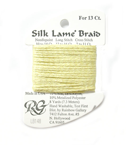 Rainbow Gallery Silk Lame Braid 13 - 148 Lemon Lime