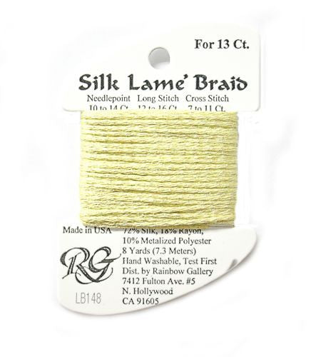 Rainbow Gallery Silk Lame Braid 13 - 148 Lemon Lime