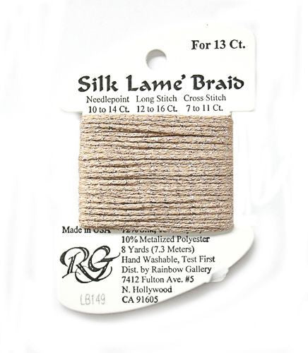 Rainbow Gallery Silk Lame Braid 13 - 149 Desert Sand