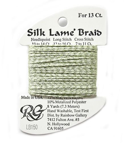 Rainbow Gallery Silk Lame Braid 13 - 150 Daiquiri Green