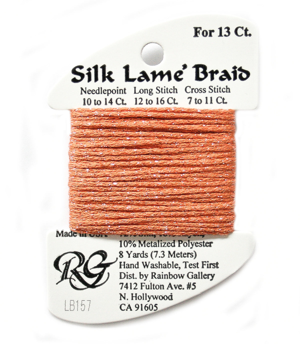 Rainbow Gallery Silk Lame Braid 13 - 157 Tangelo