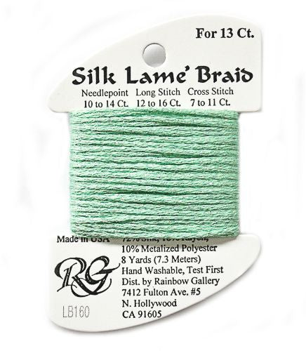 Rainbow Gallery Silk Lame Braid 13 - 160 Dark Mint