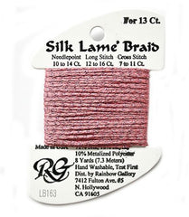 Rainbow Gallery Silk Lame Braid 13 - 163 Med Rose