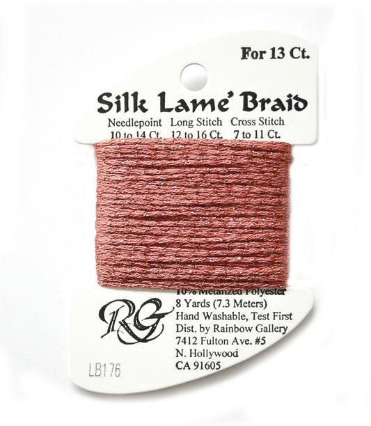 Rainbow Gallery Silk Lame Braid 13 - 176 Coral