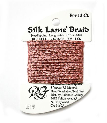 Rainbow Gallery Silk Lame Braid 13 - 176 Coral